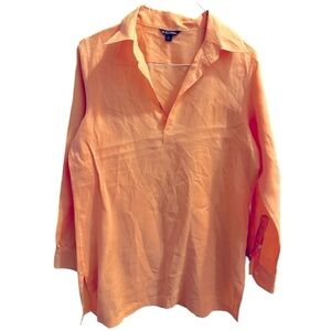 Brooks Brothers Womens 100% Linen Peach Tunic Size Large
